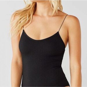 Ribbed Black Bodysuit